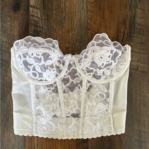 Vintage 1960s-70s Sheer Lace Bustier La Trique size 34C